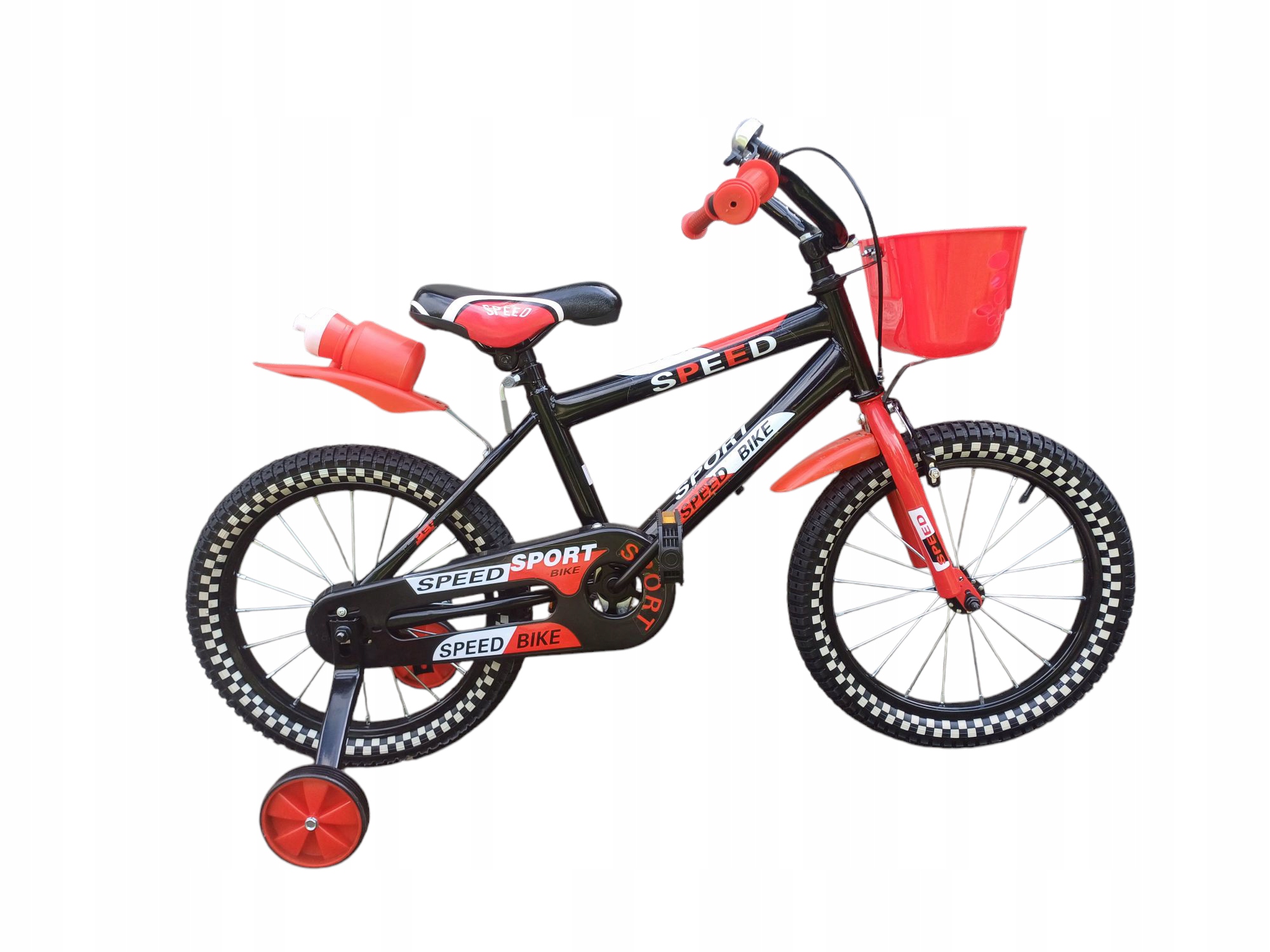 Rower Rowerek Dziecięcy Koło 16 Cali Bmx Kosz Kółka Czarny Czerwony