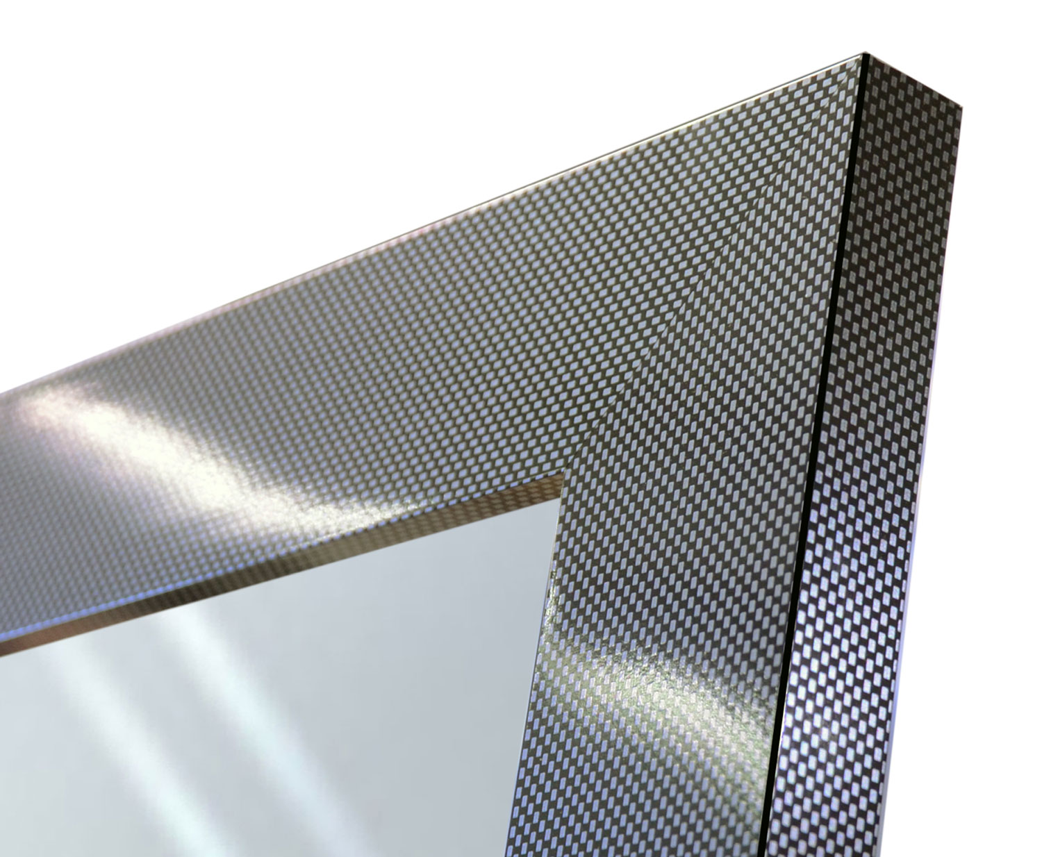 Zrcadlo v rámu 80x70 vysoký lesk s mřížkou