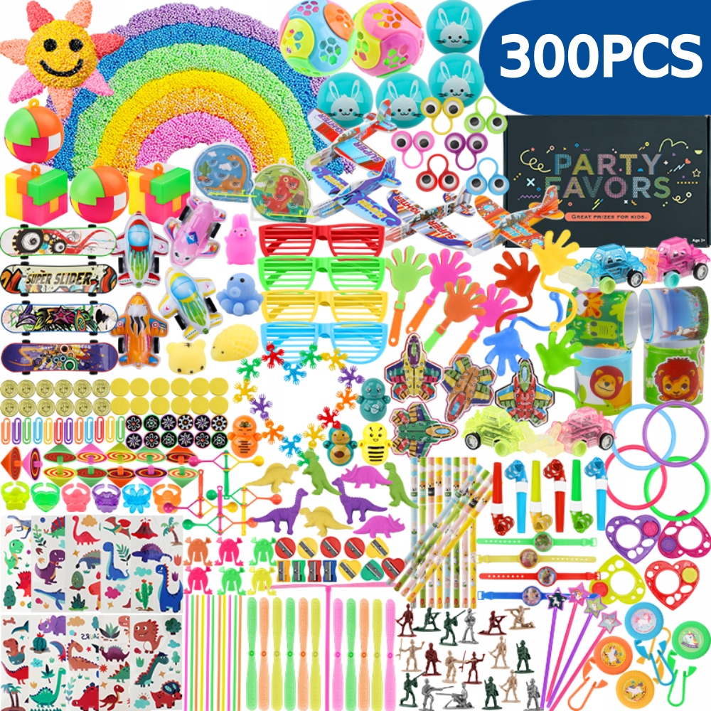 300 sztuk Mini zabawki Zestaw przysług na imprezę Pinata dla dzieci na imprezę w klasie