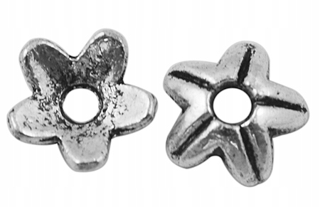 Nakładki Metalowe na Koraliki 9x9x3mm 50szt