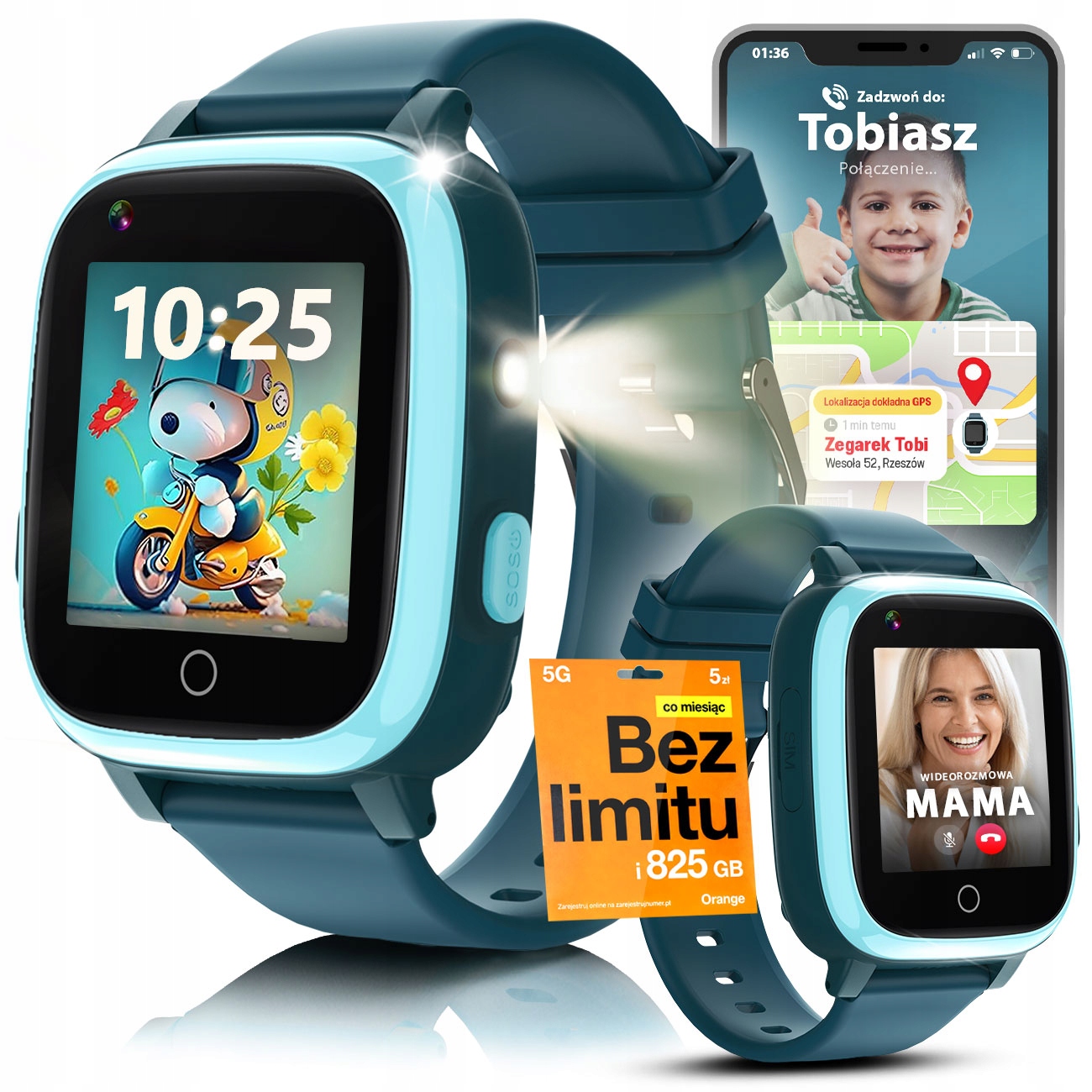 Chytré Hodinky pro děti Hodinky Telefon Gps Hovory Sms Učení Videohry Audio