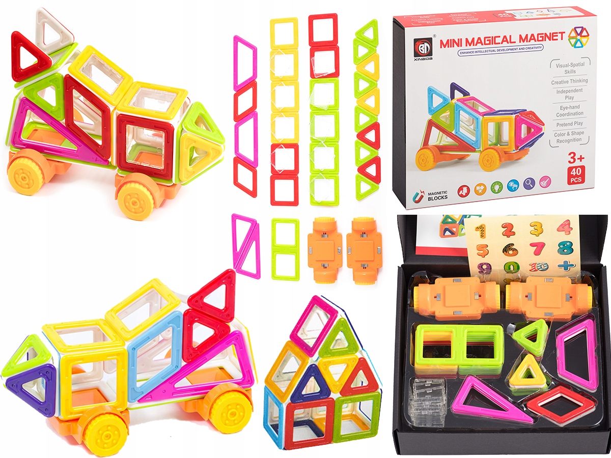 KLOCKI MAGNETYCZNE KONSTRUKCYJNE NEODYMOWE AUTO 40