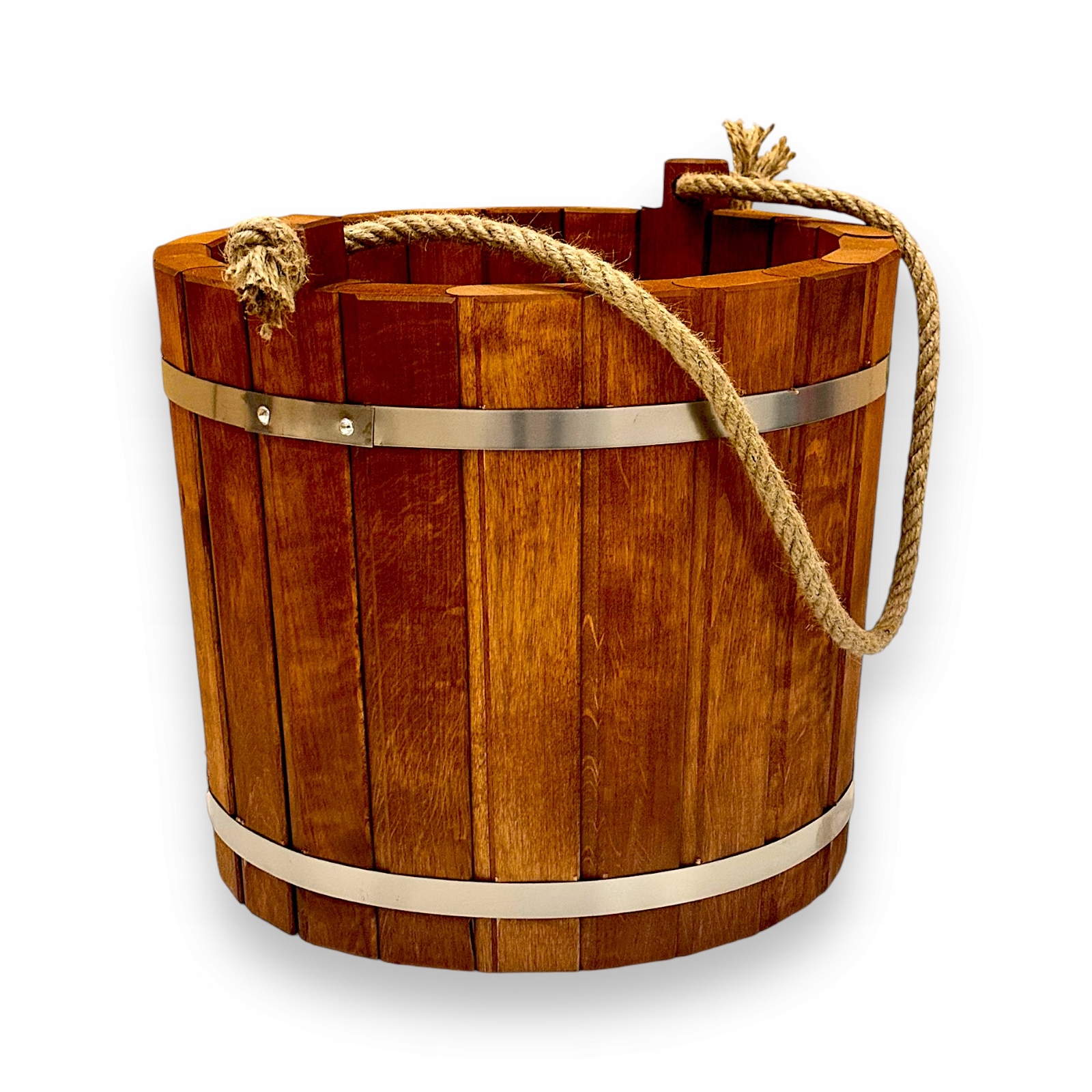 Drevené ozdobné vedro 41 cm, 35 l, kvetináč na kvety, kríky, vianočný stromček, pevné predmety
