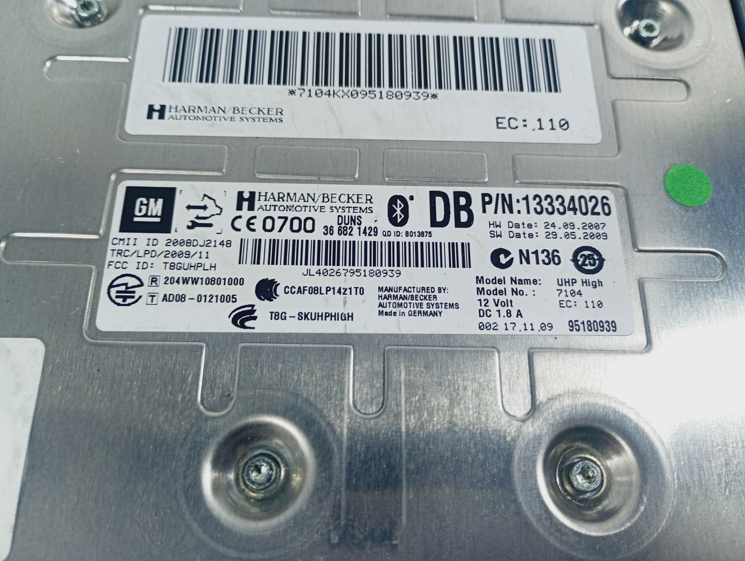 module control unit BLUETOOTH OE 13334026 Opel Insignia A 08-15