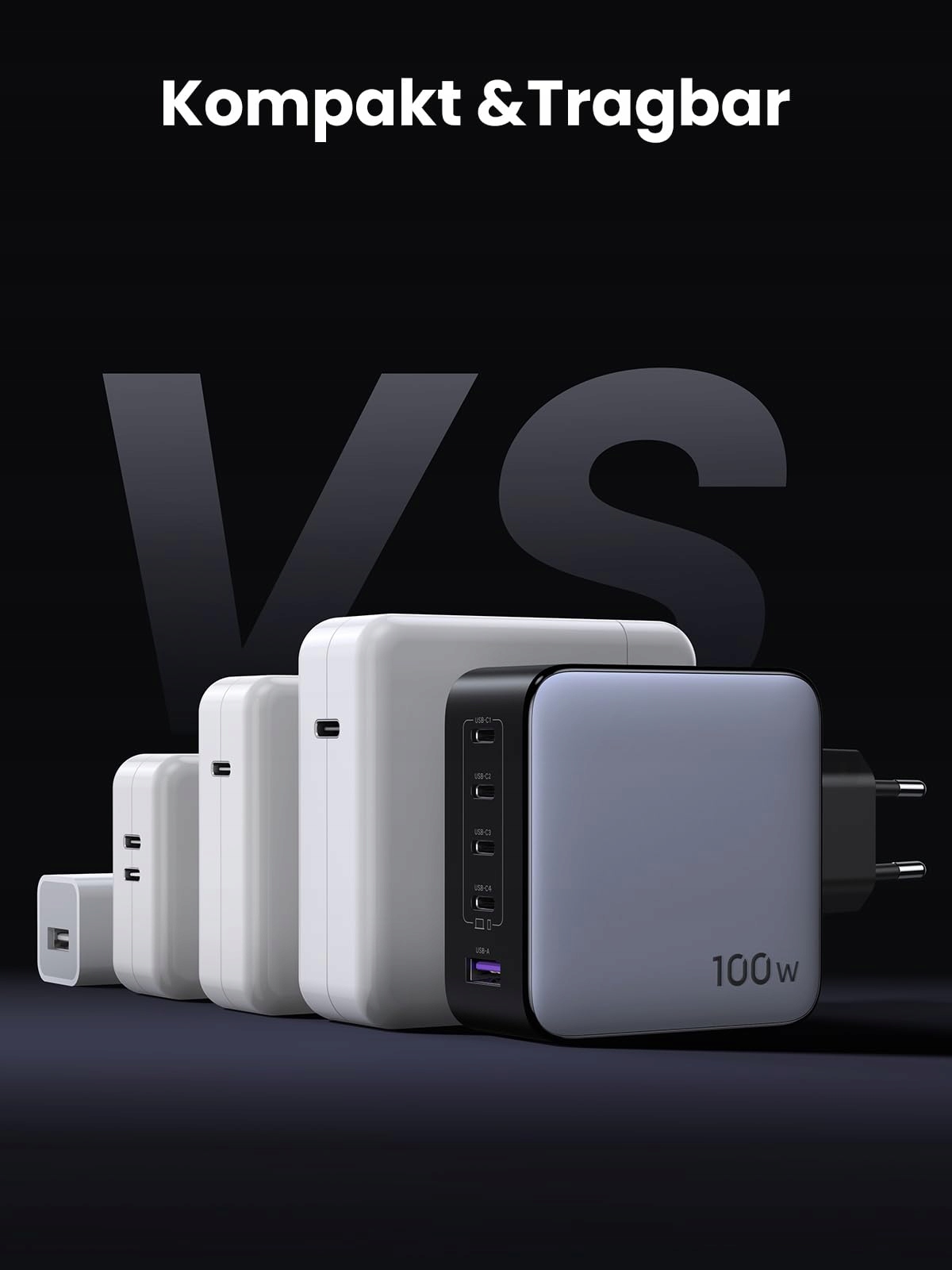 UGREEN Nexode Ładowarka USB C 100W 5-Port GaN PD MacBook iPad iPhone Galaxy — miniatura 6