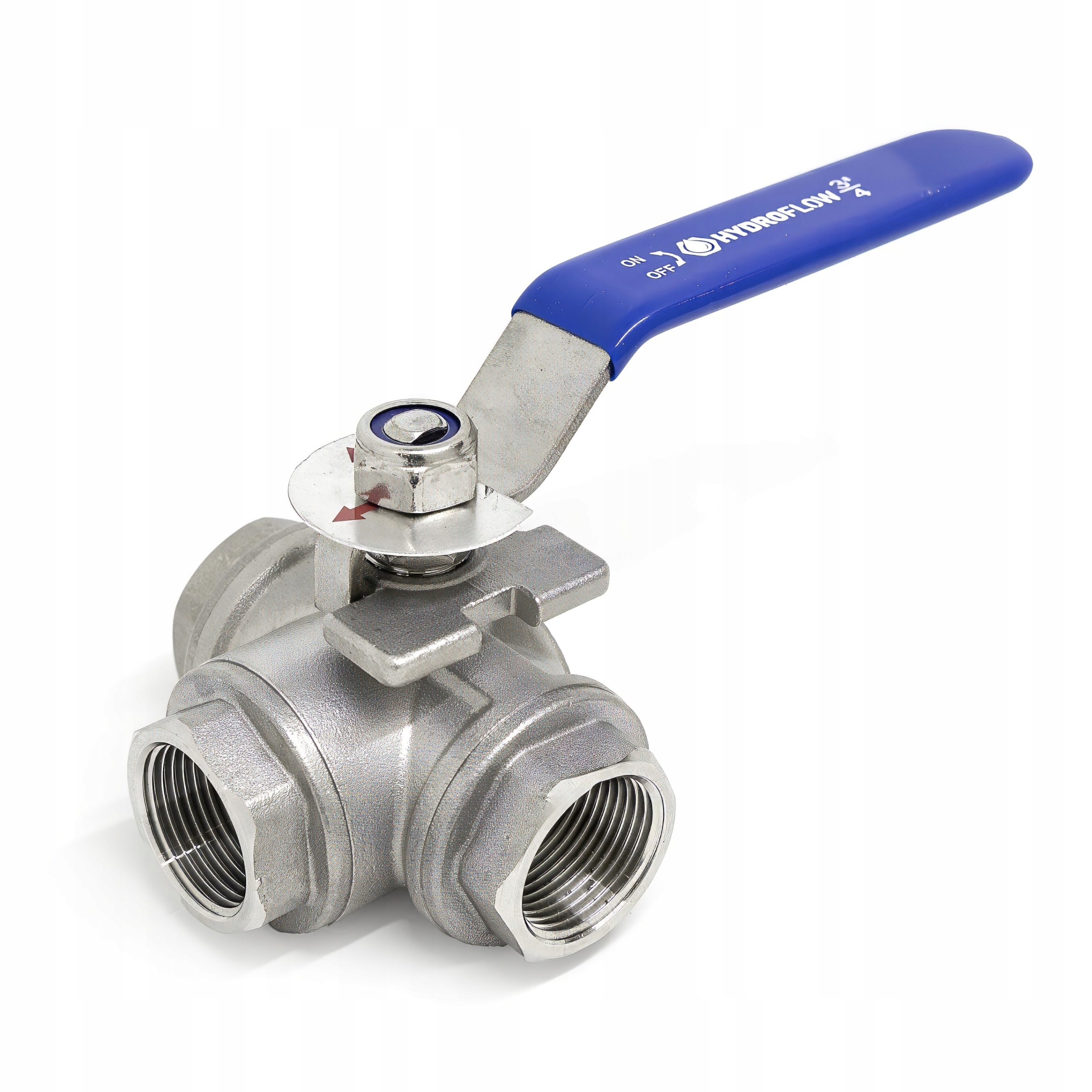 Trojcestný guľový ventil Gw 1 1/2" (6/4") SS316 Typ: L nerezová oceľ