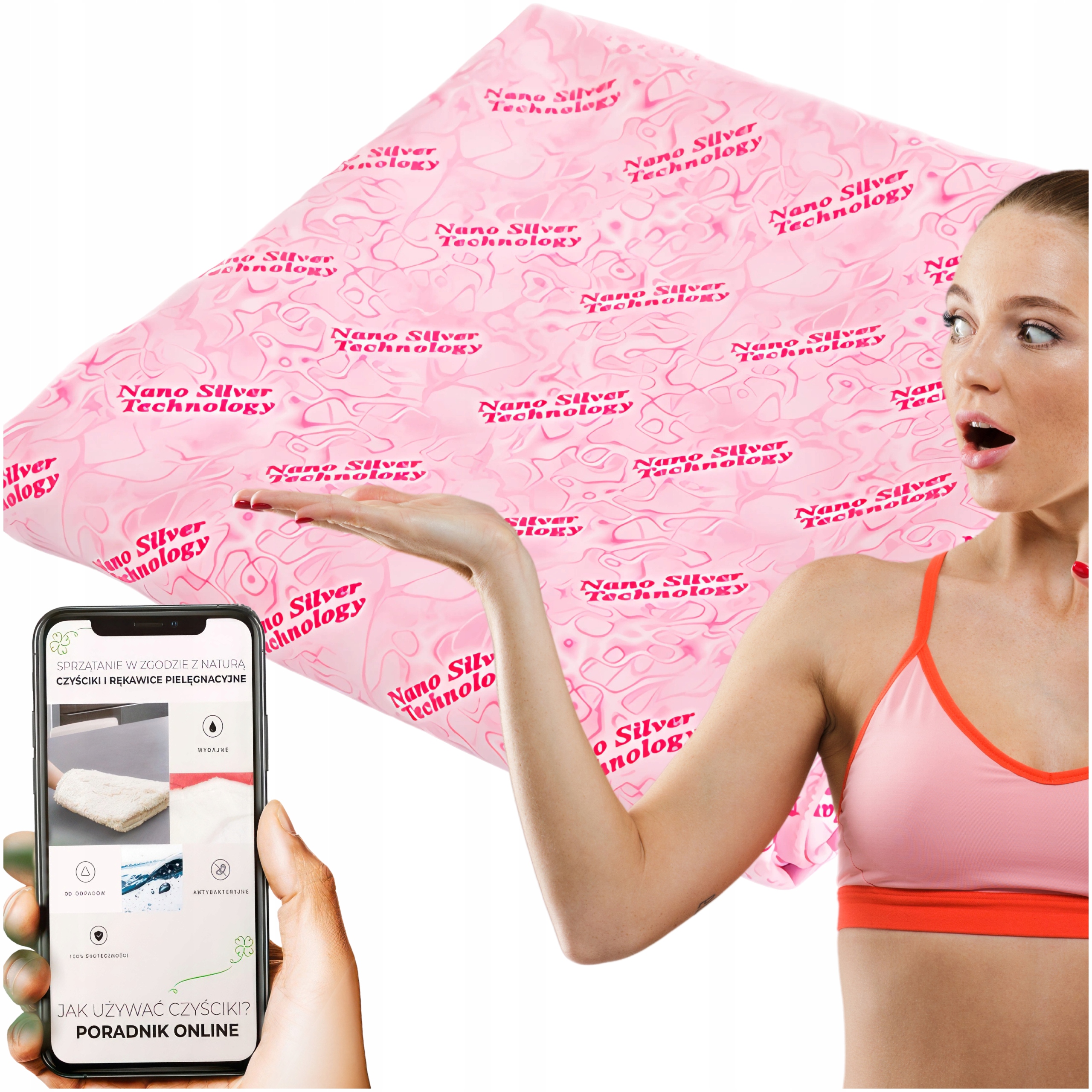 Raypath Malý Ručník Na Trénink Bazén Spa Posilovna S Nanostříbrem Růžový