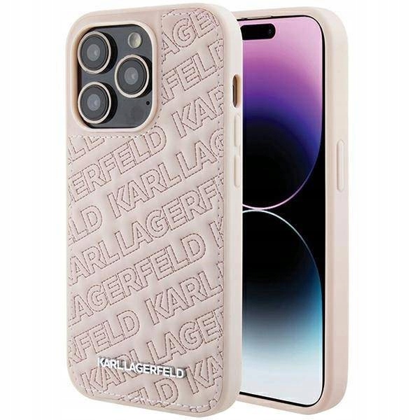 Pouzdro Karl Lagerfeld Quilted K Pattern pro iPhone 15 Pro Max růžové