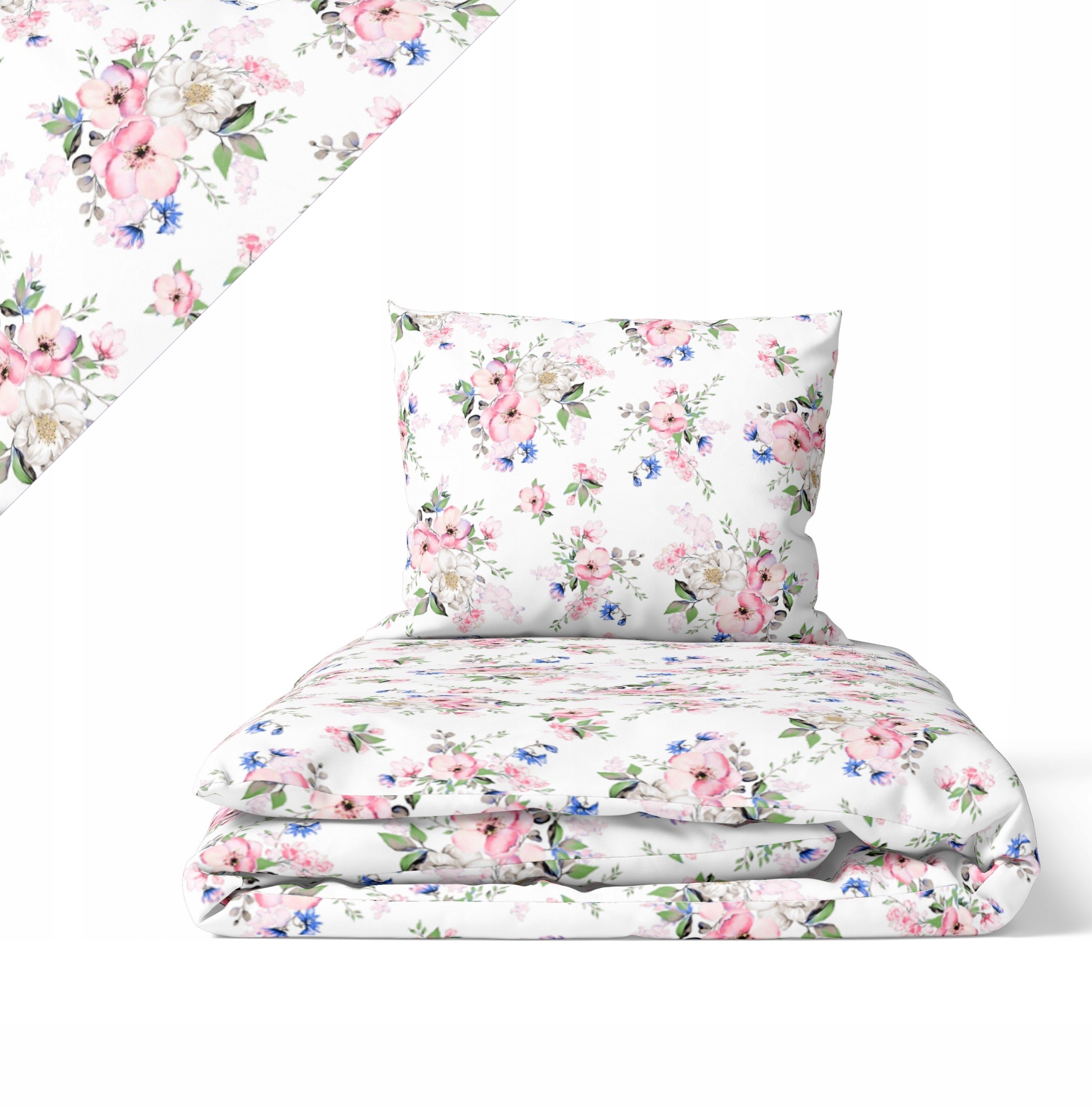 krepové povlečení 160x200 2x70x80 Bavlna 100% Polský výrobek Jabloňka Bílá