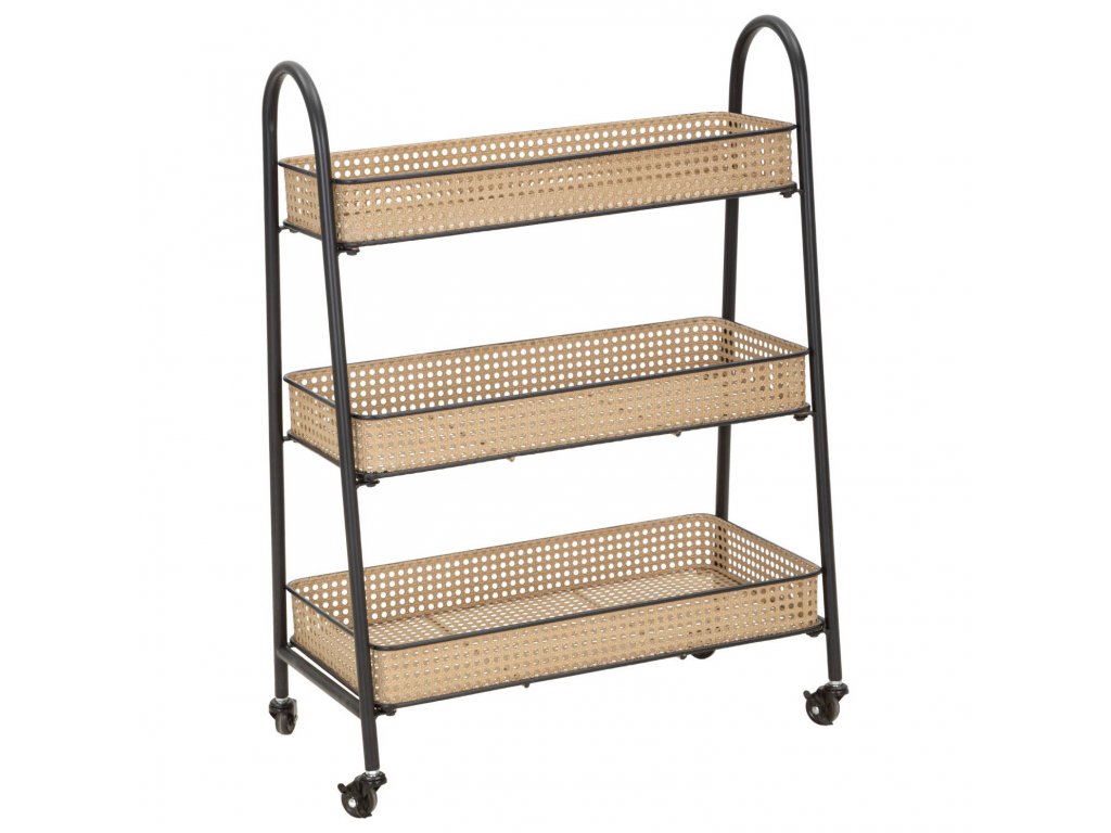 Úzký úložný vozík Fuji, vzor vídeňské pleteniny