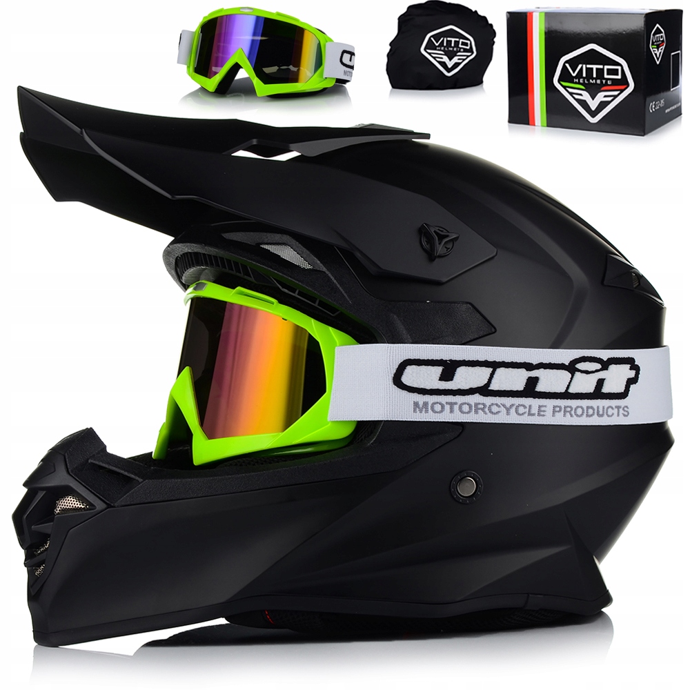 Motocyklová Prilba Vito Tivoli Matt Okuliare Off-road Enduro Cross Quad