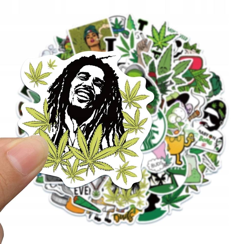 

Cannabis Konopie Naklejki Wodoodporne 50 szt