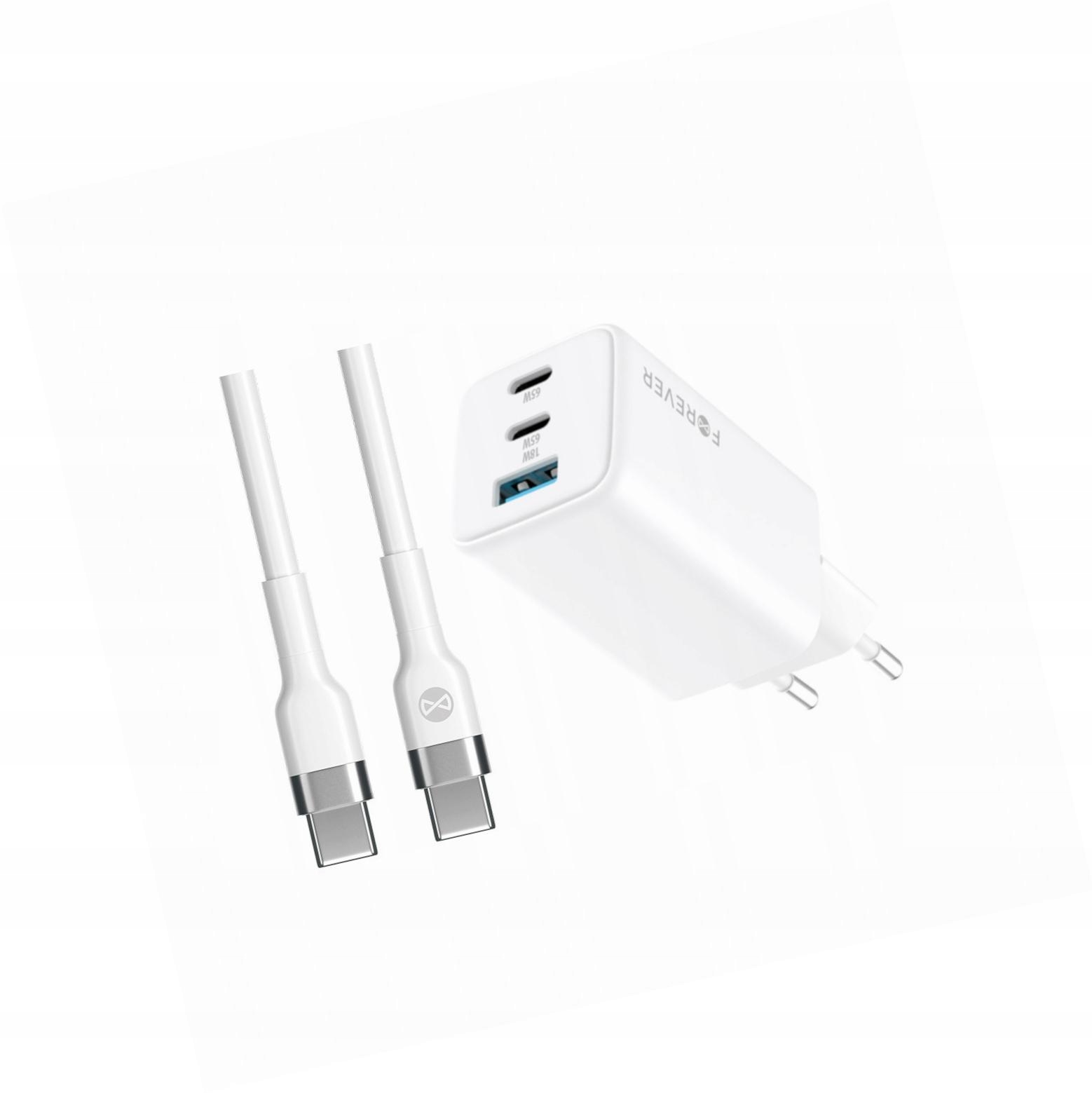 Szybka ładowarka GaN 65W 3 wejścia z długim kablem 2m do OnePlus Nord