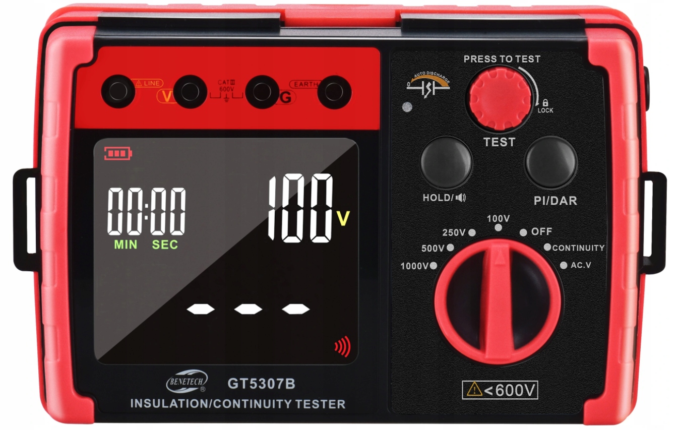 Měřič Izolačního Odporu Tester Instalací Multimetr Detekce LCD