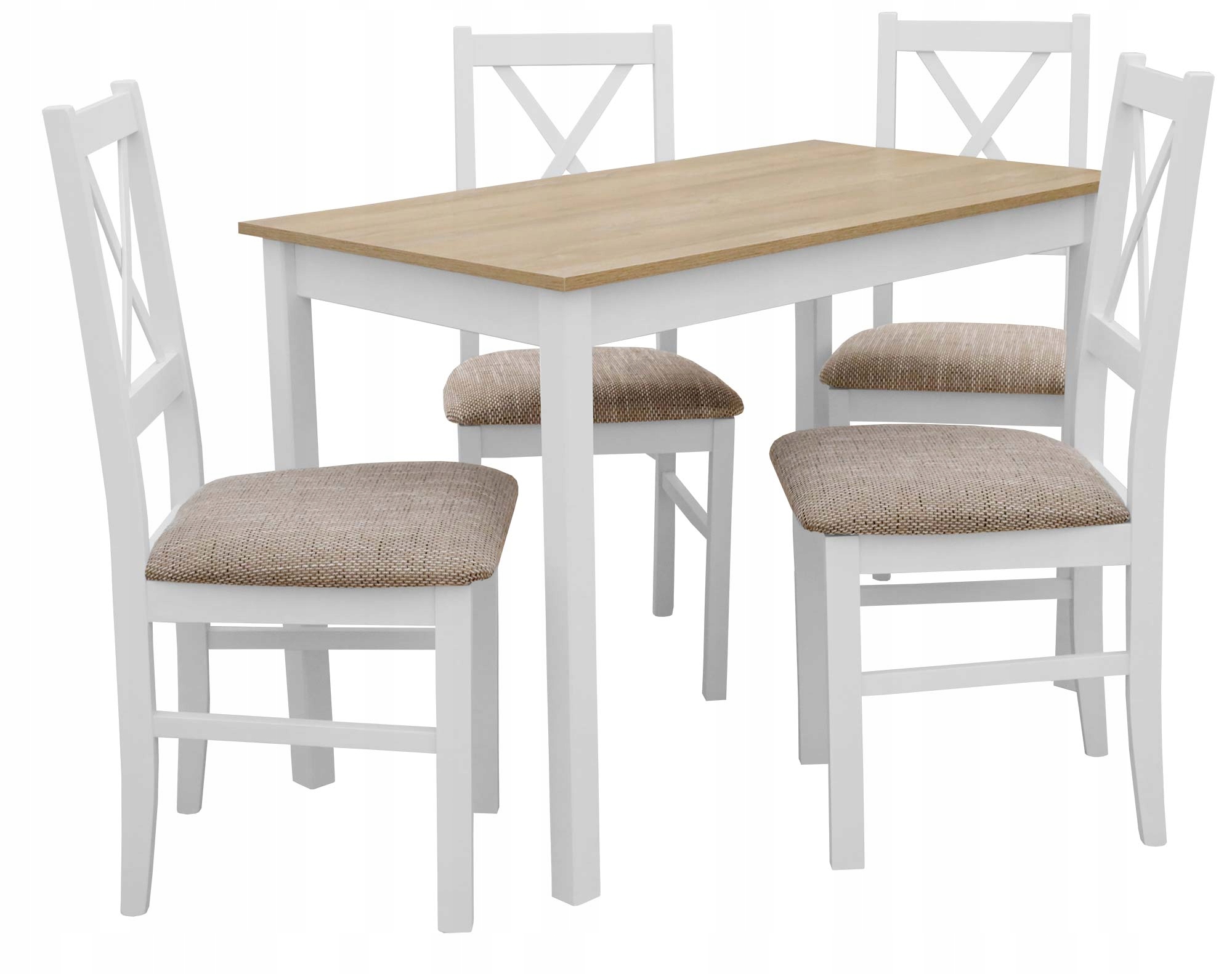 Stylový Set Dřevěný Stůl 4 Jídelní Židle X002 Dub Grandson