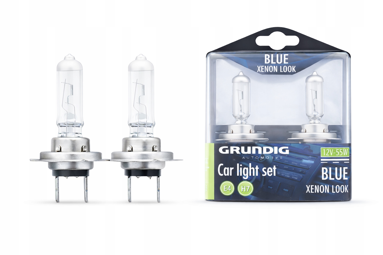 Żarówki Samochodowe H7 12V 55W Blue Grundig Xenon Look Zestaw 2 Szt Lampki