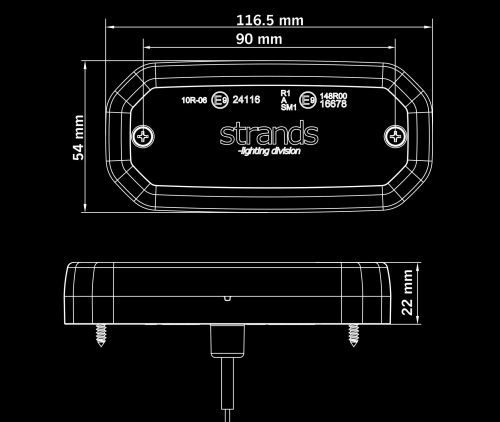 LAMPA OBRYSOWA OBRYSÓWKA POZYCYJNA STRANDS FOR9T SCALE BIAŁA 850451 12/24V Źródło światła LED