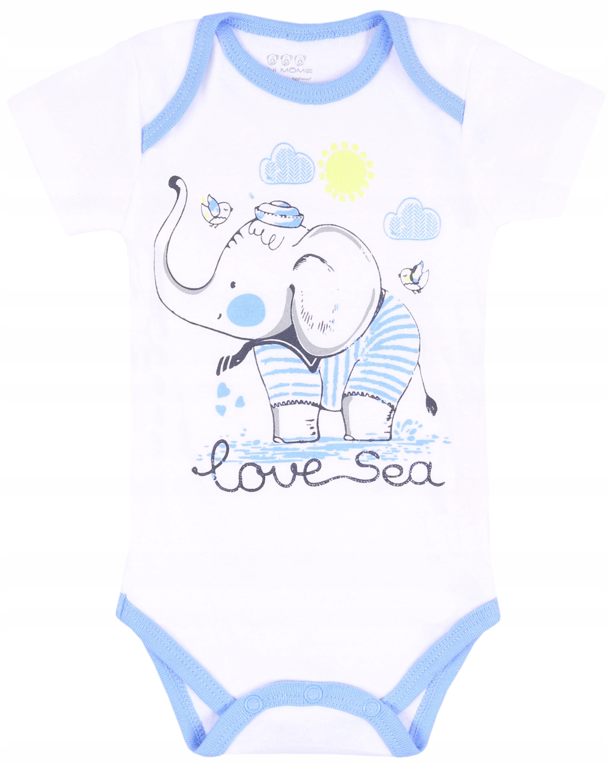 

Biało-niebieskie body, słonik 6 m 68 cm