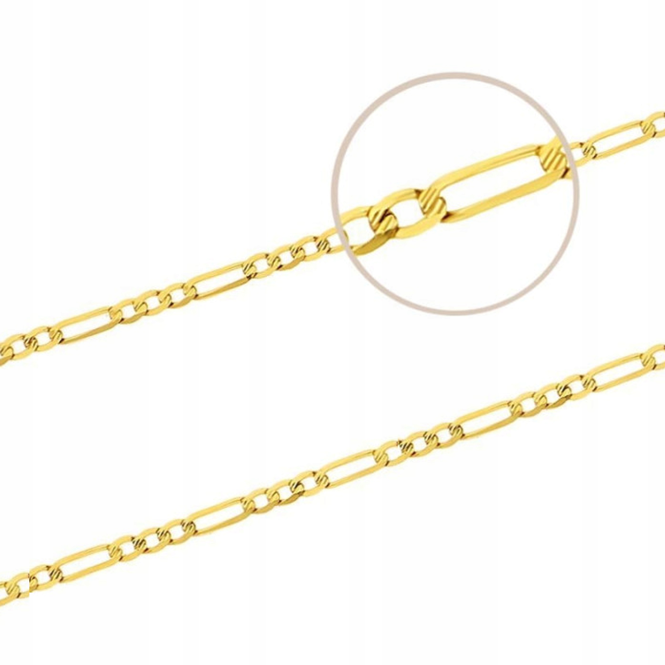 Zlatý řetízek 585 Splot Figaro 42 CM 2,28 g, módní dárek vazba 14k