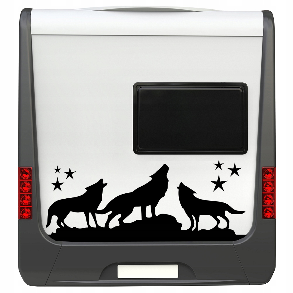 NAKLEJKA Grafika na kamper Przyczepę WILK WILKI WOLF WILD NATURE 90x228 Waga produktu z opakowaniem jednostkowym 0.1 kg