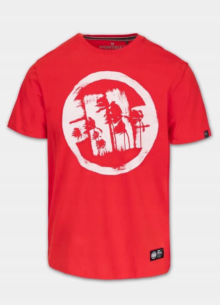 Męska Koszulka Pitbull Bawełniany Klasyczny T-shirt duże logo Logo Palms