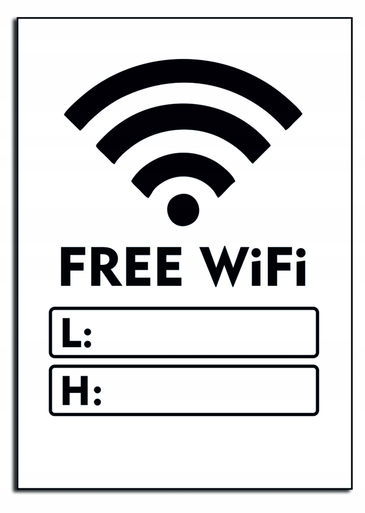 Darmowe free wifi hot spot z hasłem tablica 21x30