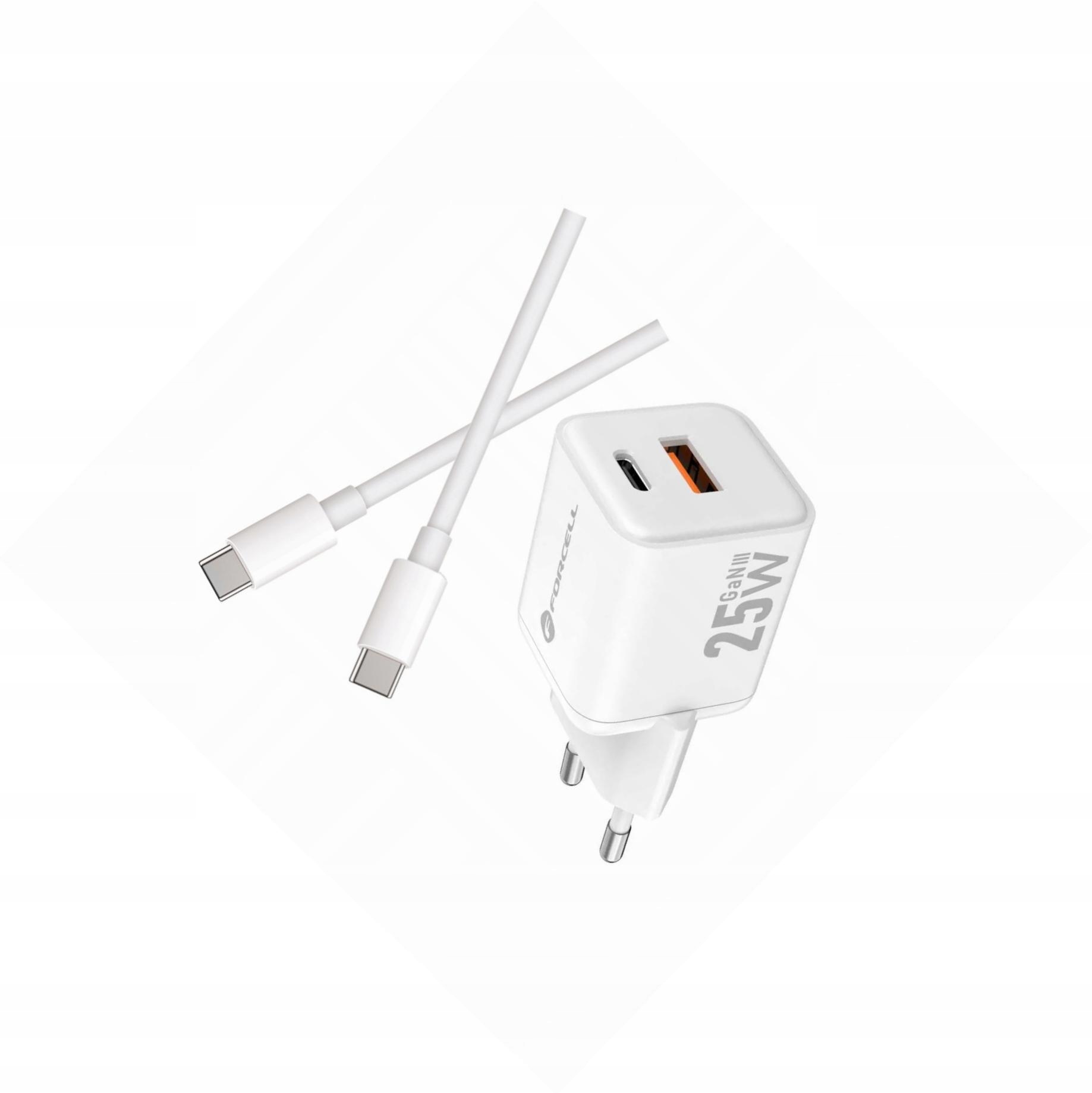 Szybka ładowarka Gan 25W 2 porty z kablem Usb-c do Xiaomi Redmi Note 8 Pro