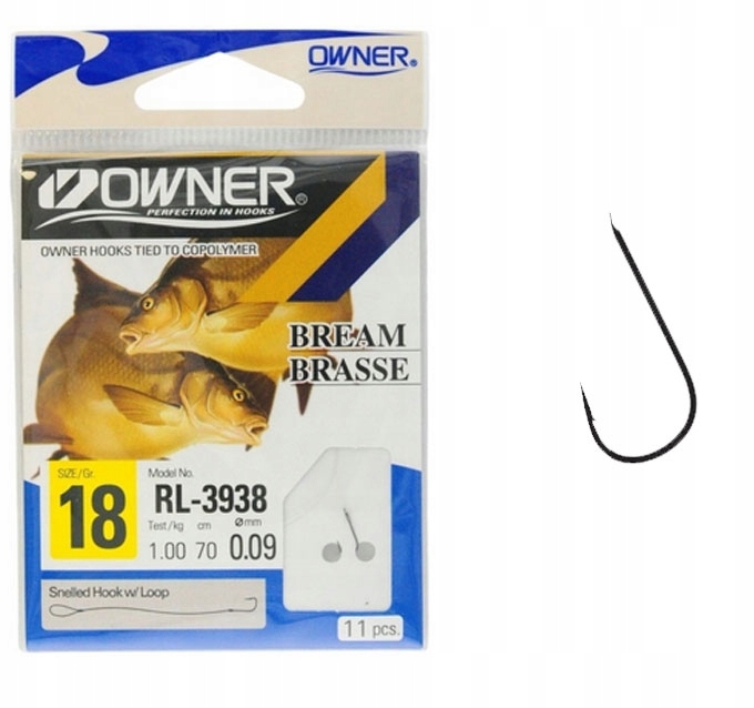 Haczyki Przyponem Owner Chika Rl 70cm Nr16 0,09mm