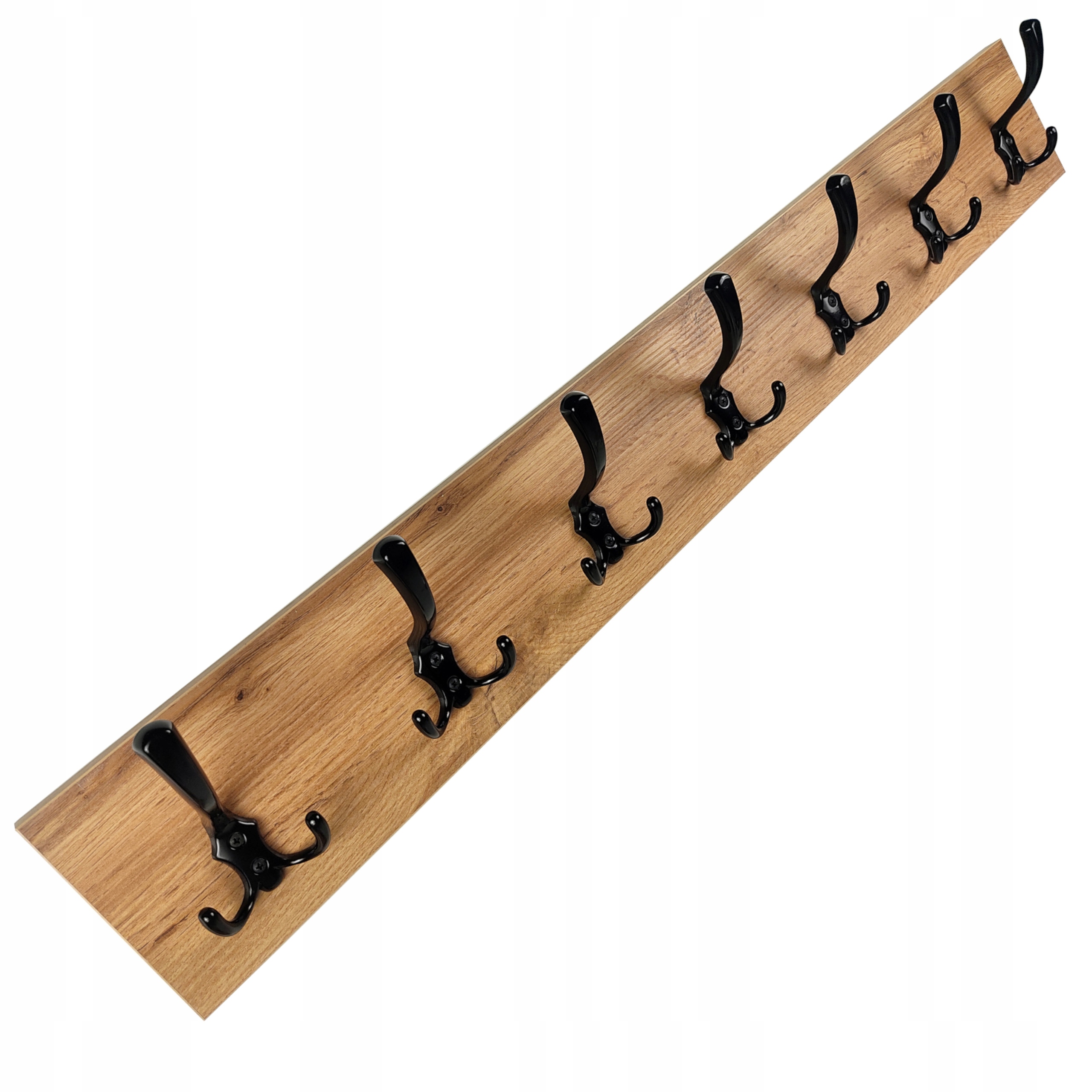 

Wieszak 100 CM Ścienny Loft Dąb Wotan Czarne Haki