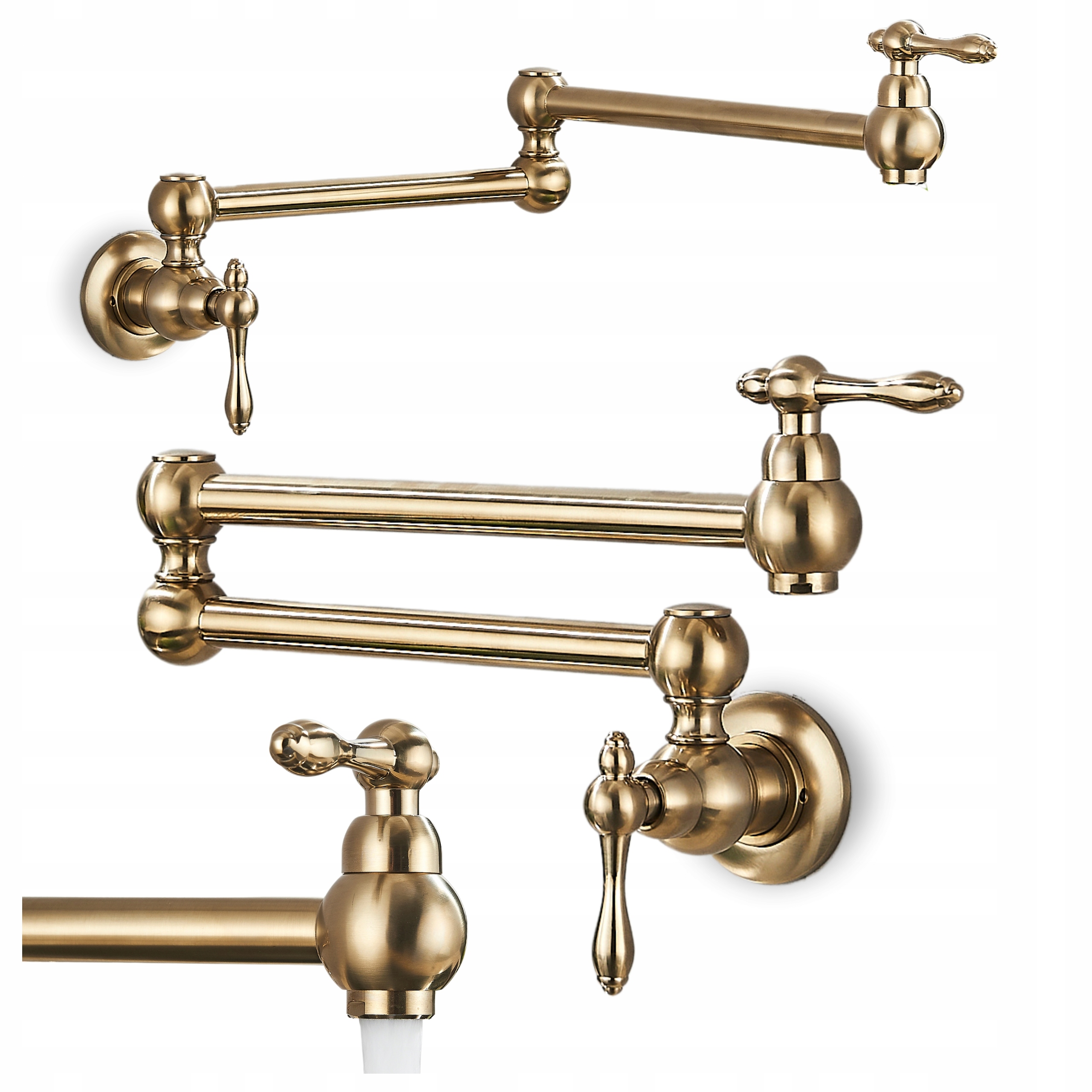 Skladacia kuchynská batéria z Mosadze Kran do kuchyne Zlatá kĺbová Ari