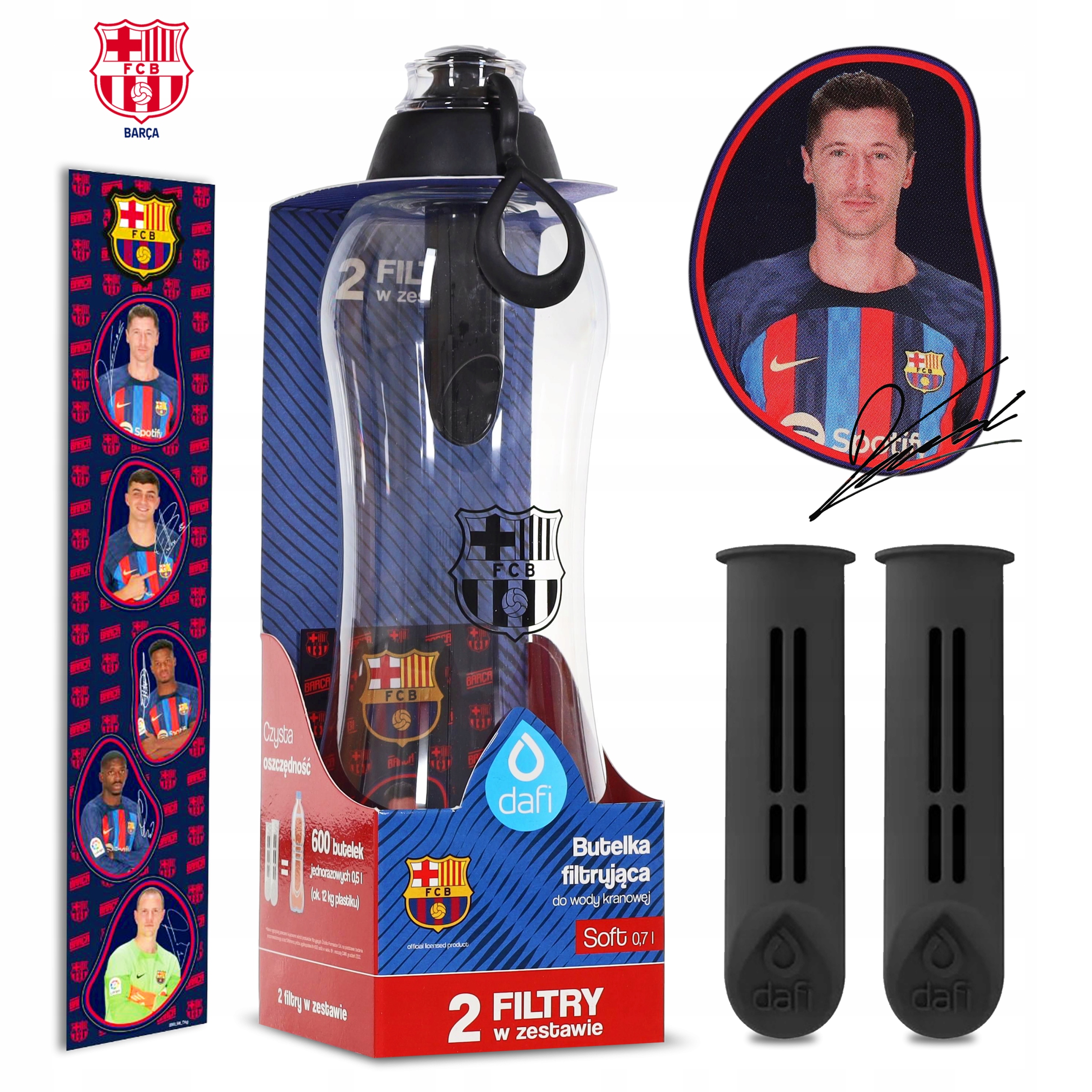 Láhev Lewandowski Dafi Fc Barcelona 0,7 l 2 filtry