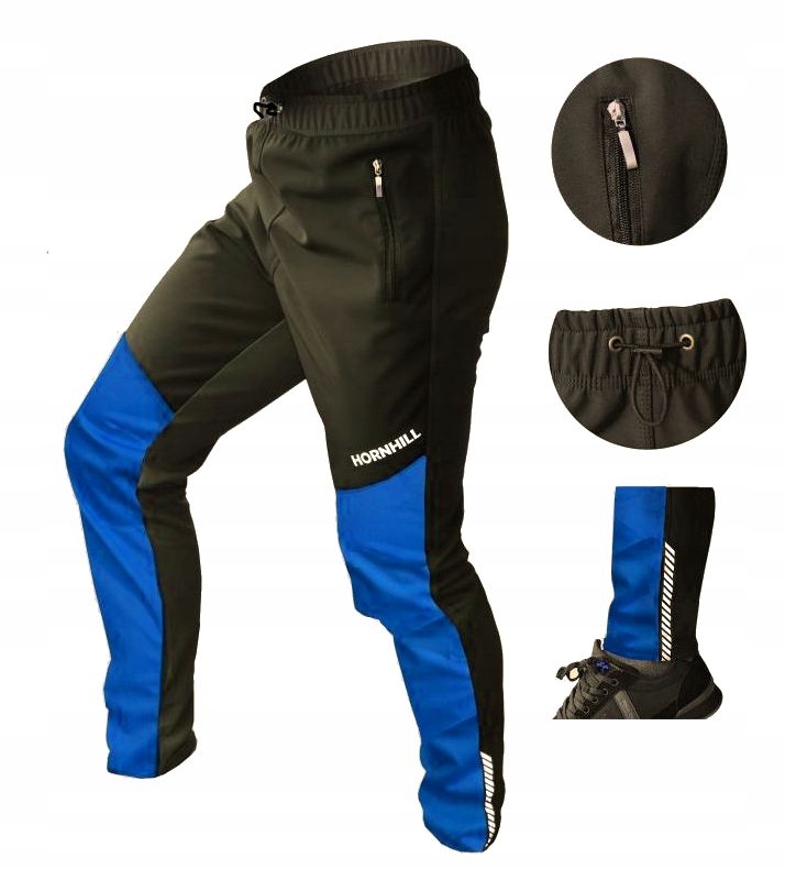 Spodnie Rowerowe Techno Wiatroszczelne Membrana Wind i Soft Kieszenie M 4