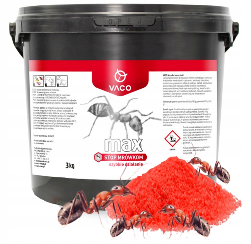 3kg Silny Proszek na Mrówki Preparat na Mrówki Likwiduje Gniazda Vaco Max
