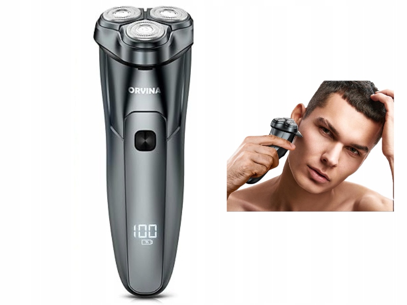 Holicí Strojek Bezdrátový Rotační Vodotěsný s Led displejem Ocel