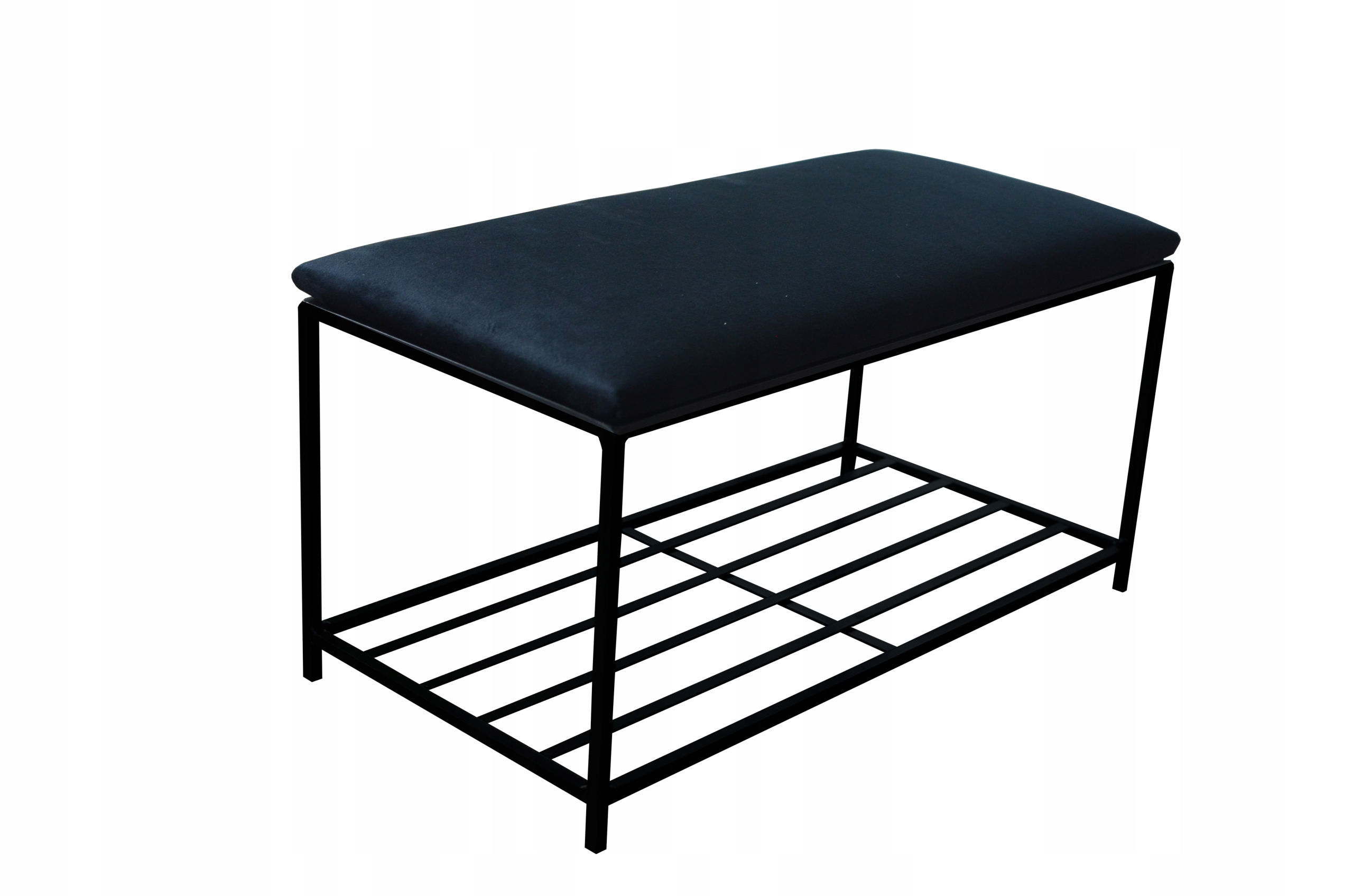 

Półka metalowa czarna Loft 100 cm Rafi 2 Siedzisko