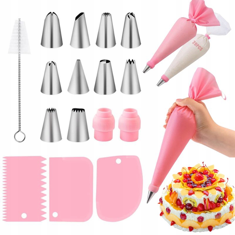 Levně 40EL Cukrářský Sáček Příslušenství Ke Zdobení Dortů Silikon Pro Zdobení Dortů Sada