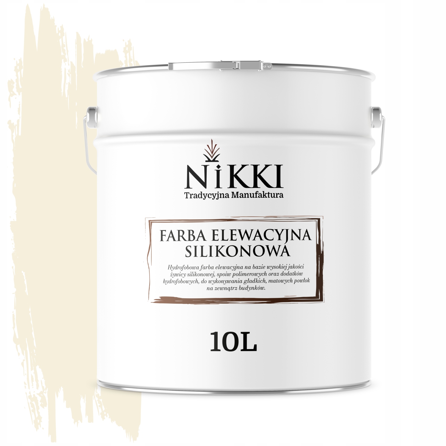 Silikónová Fasádna Farba Vonkajšia 10L Biela Zlomená V Béžovej F771