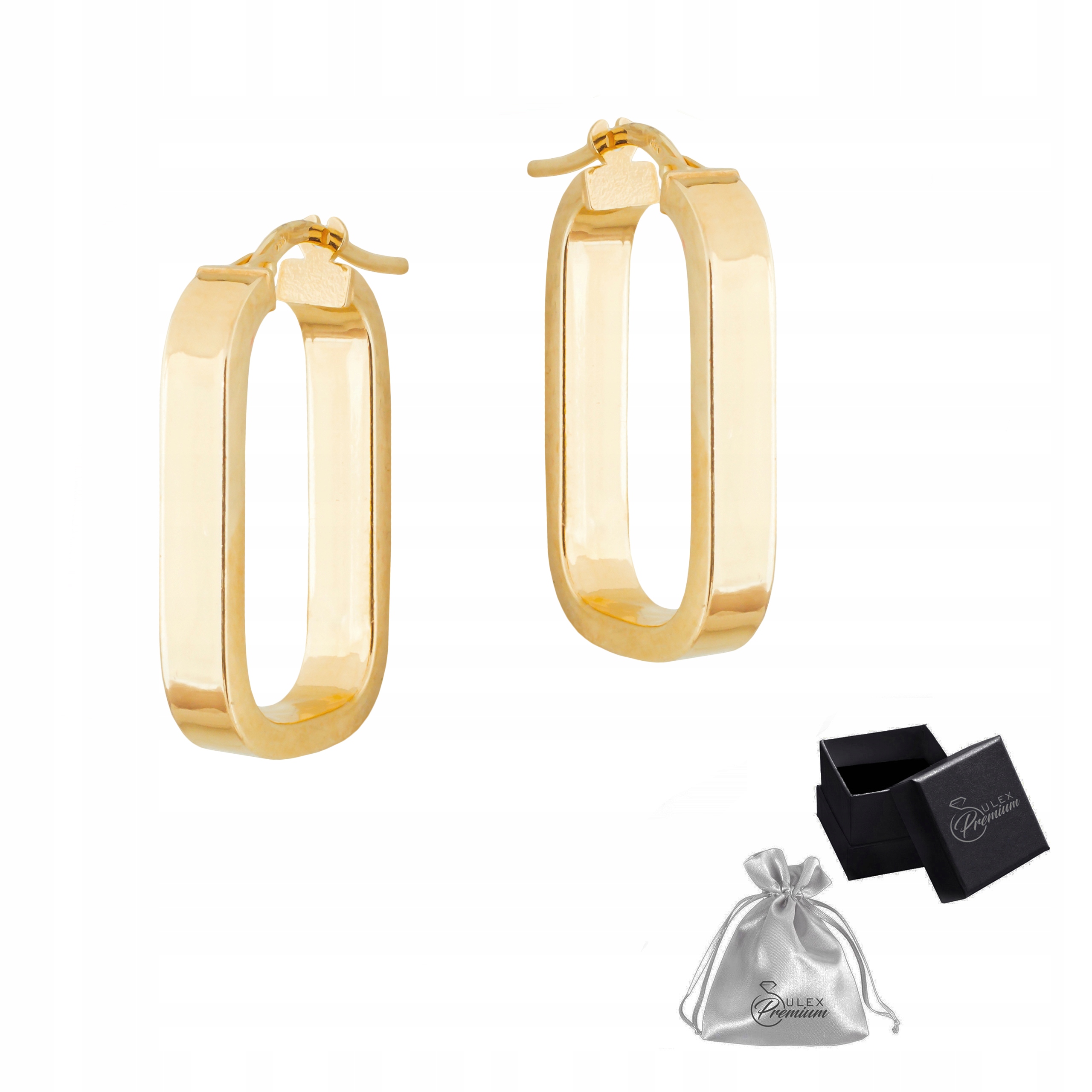 Stříbrné náušnice pr 925 Elegantní Zlaté Náušnice Nafukovací Dárek Menší