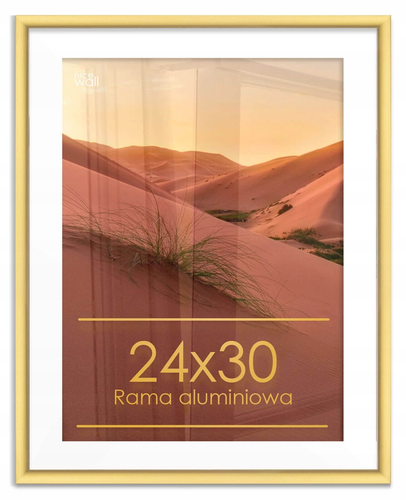 

Ramka aluminiowa 24x30 cm 30x24 złota pleksi