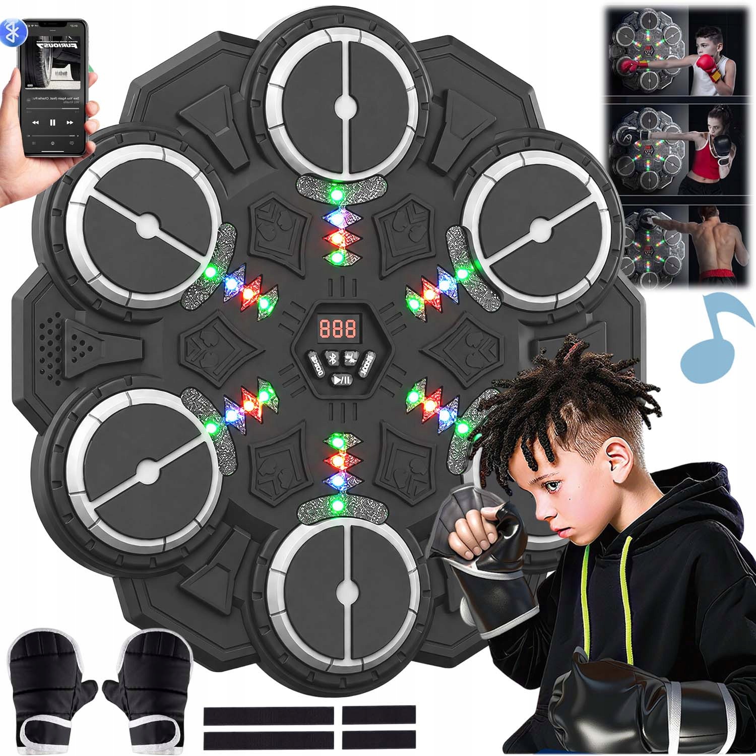 Music Boxing Machine Boxovací Stěna Hudební Štít Bluetooth Rukavice