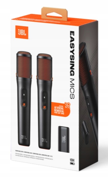 Jbl EasySing Mics Zestaw 2 mikrofonów bezprzewodowych z Ai do Partybox
