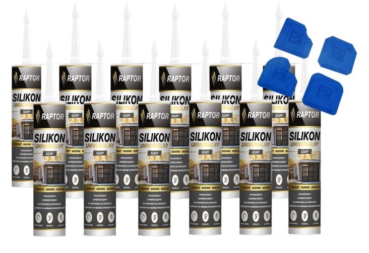 12 x univerzální silikon Šedý vodotěsný Raptor 4 gumové kostky