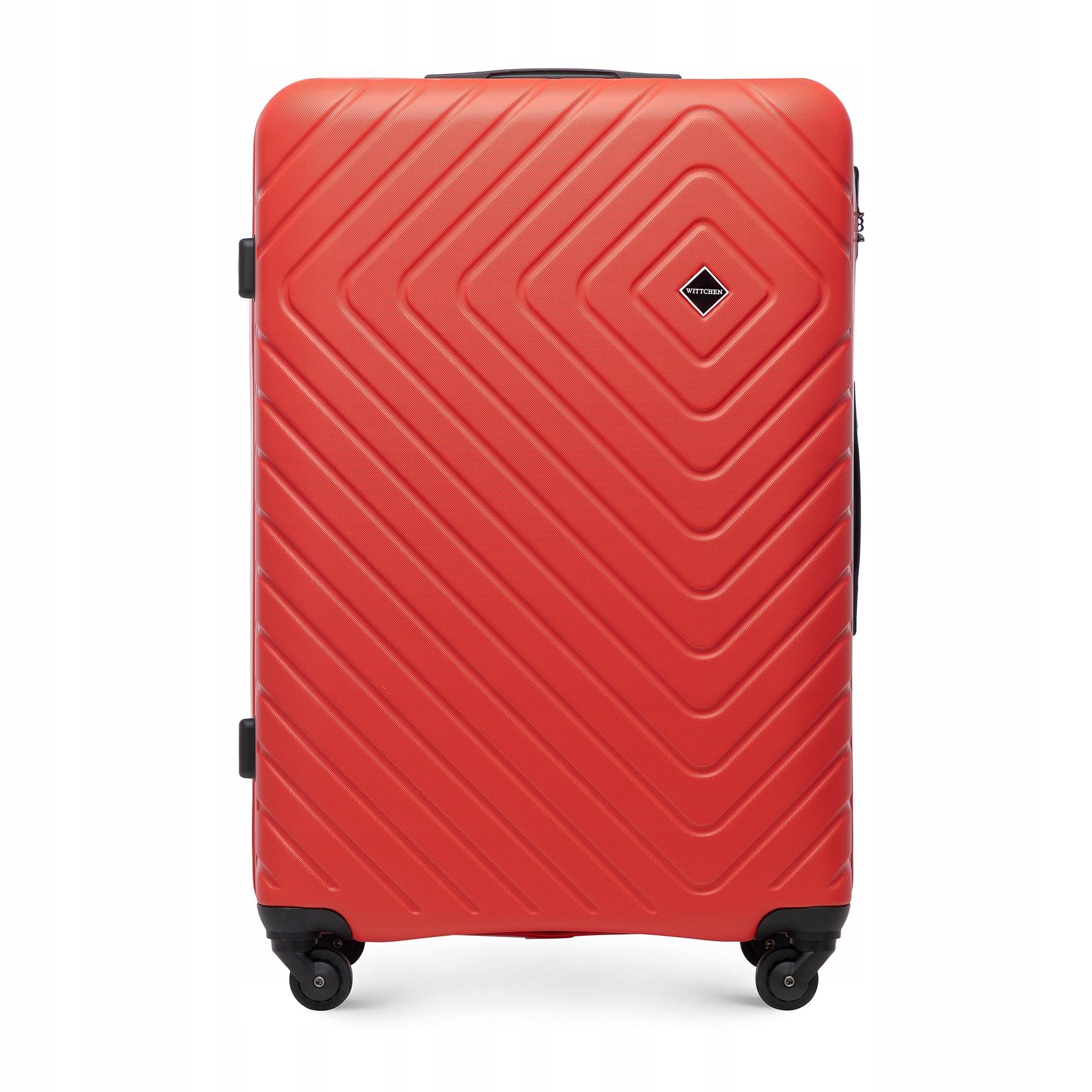 Walizka duża Wittchen z ABS'u 56-3A-753-30 w geometryczny wzór czerwona