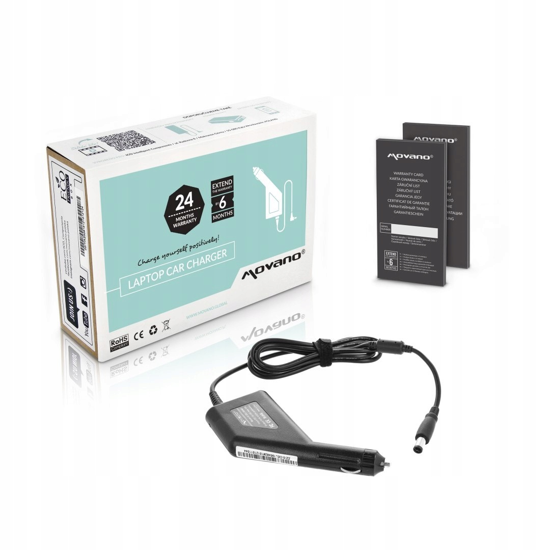 Napájecí adaptér do auta Movano 19.5v 4.62a (7.4x5.0 pin) 90W pro Dell