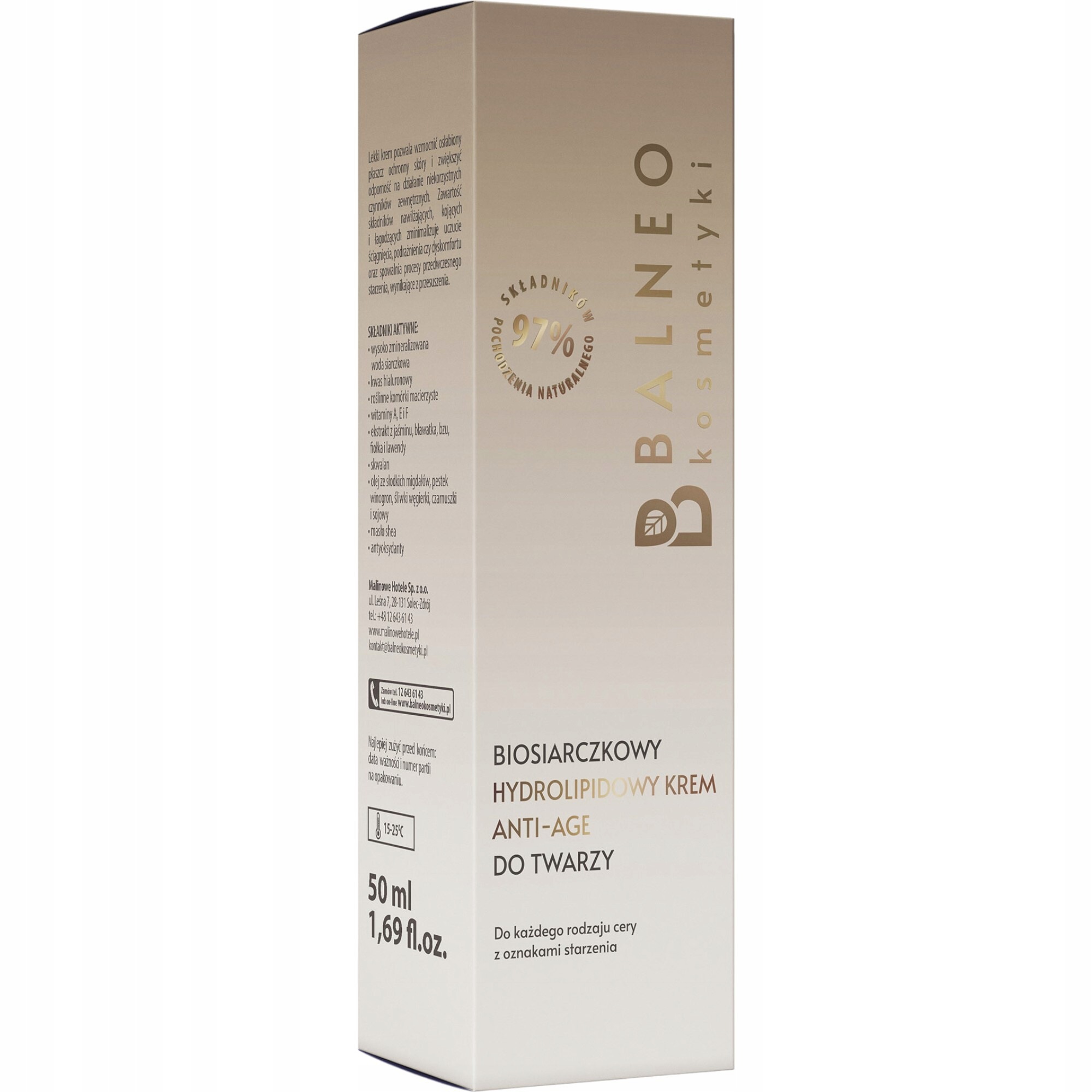 Balneokosmetyki Biosiarczkowy hydrolipidowy krem anti-age do twarzy