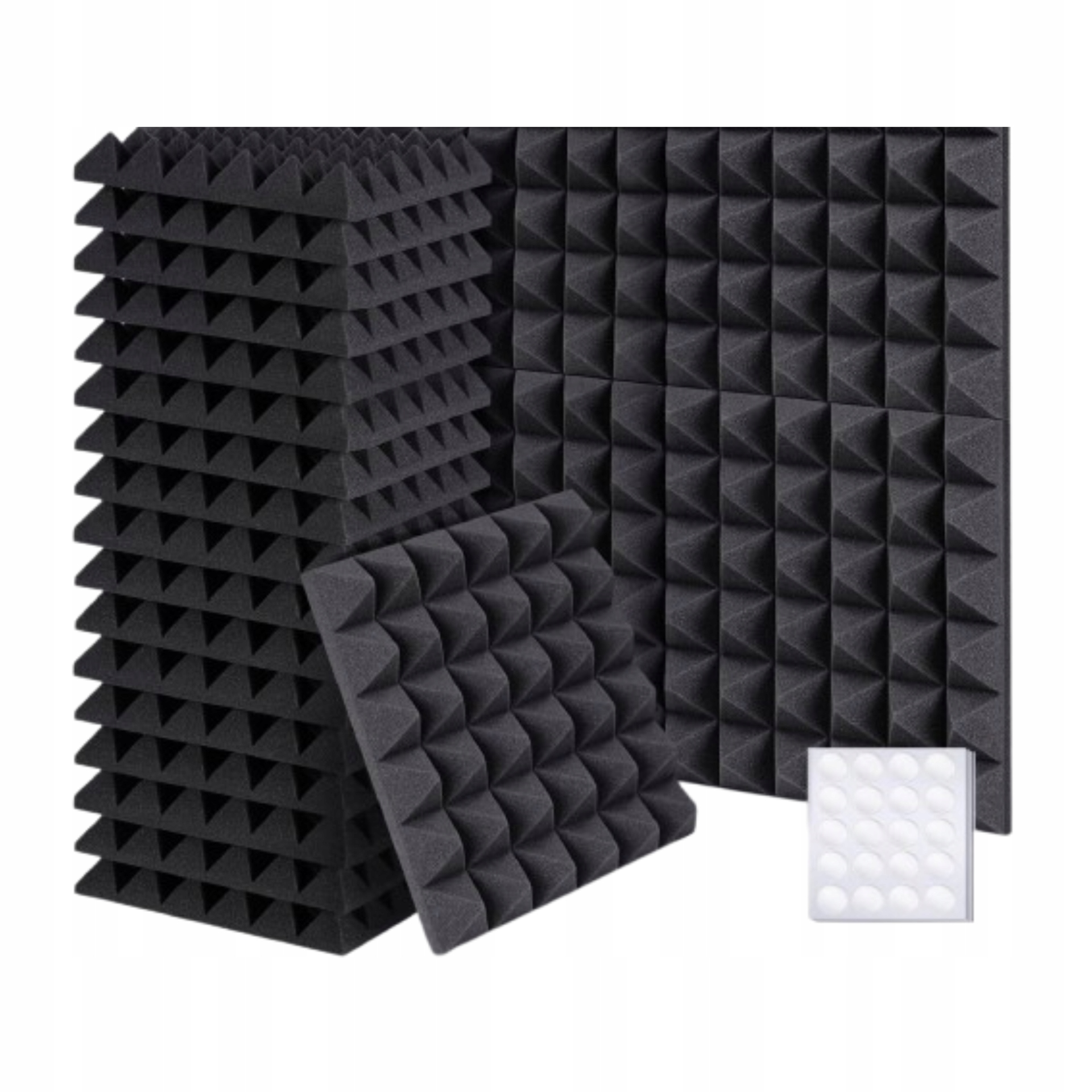 24 x akustické panely Odhlučňovací pěna 30 x 30 cm černá Nano páska