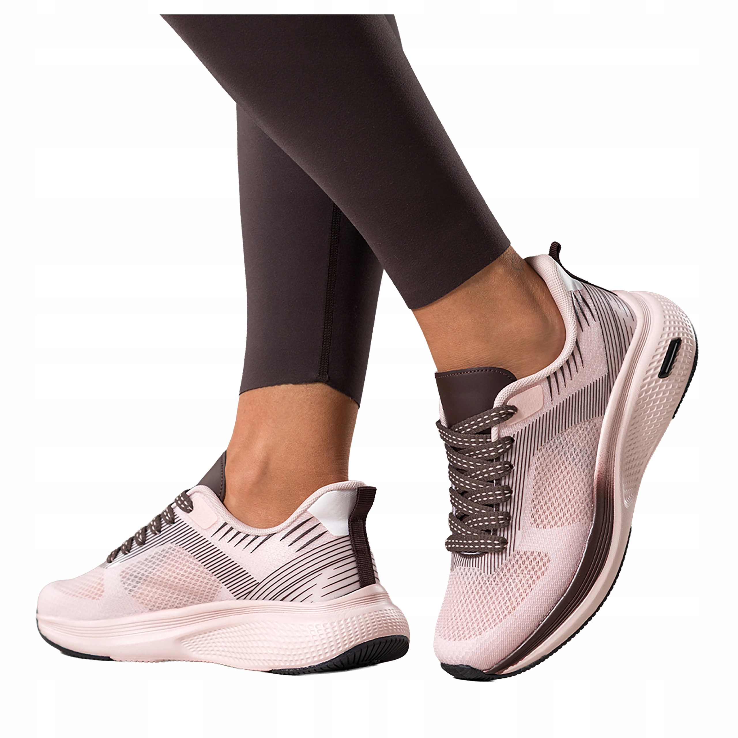 Růžové dámské sportovní tenisky na fitness, šněrovací na Platformě, velikost 37