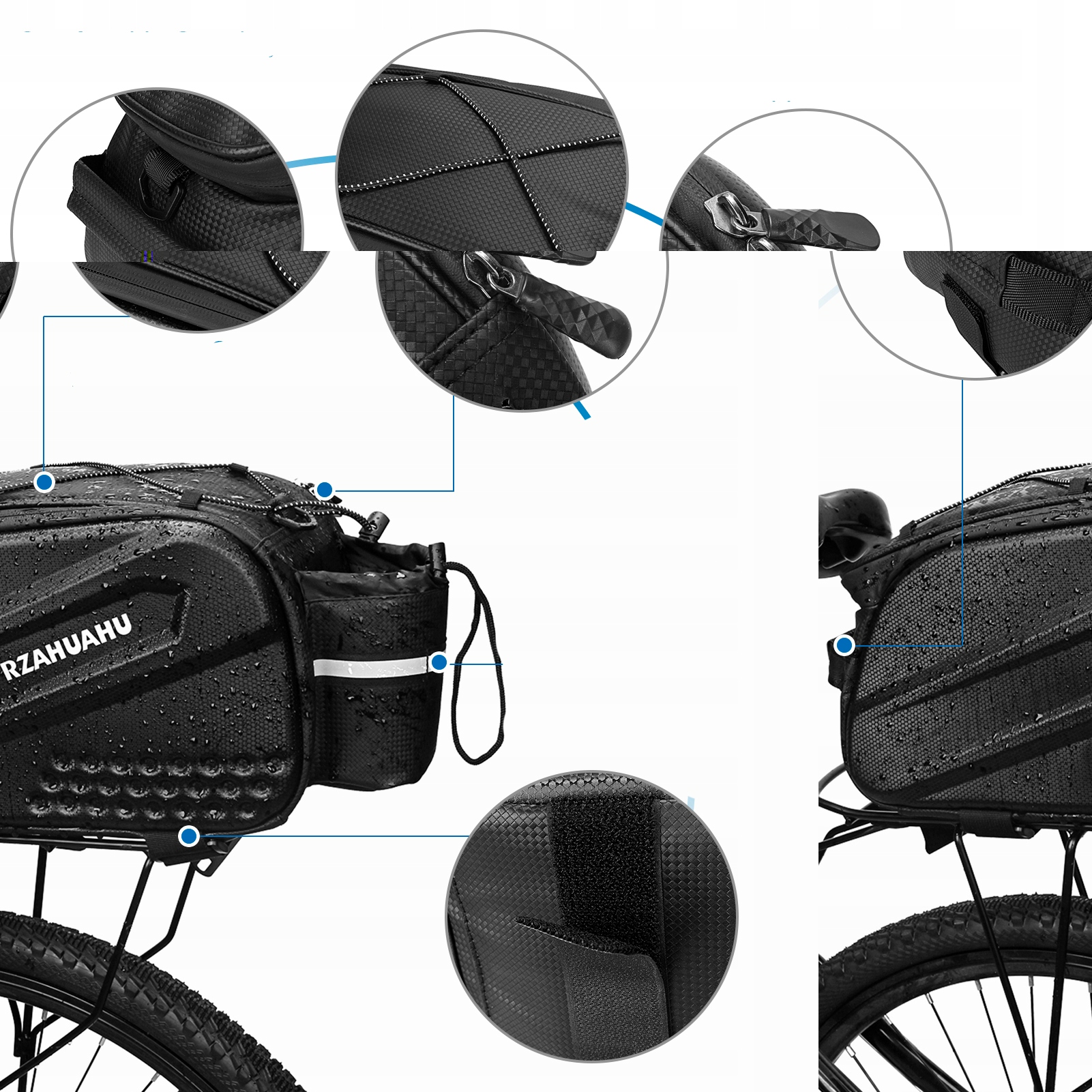 TORBA SAKWA ROWEROWA NA BAGAŻNIK NA ROWER 10L Materiał dominujący inny