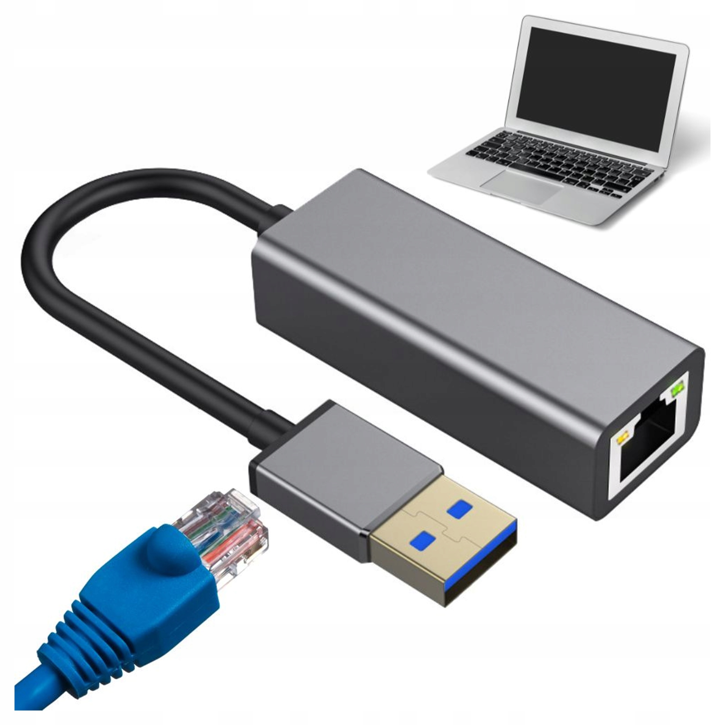 Adapter przejściówka USB A na ethernet LAN RJ45 1Gb karta sieciowa GIGABIT