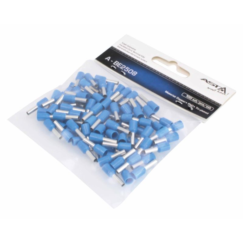 

Tulejki Izolowane Kablowe Końcówki 2,5mm² 100SZT
